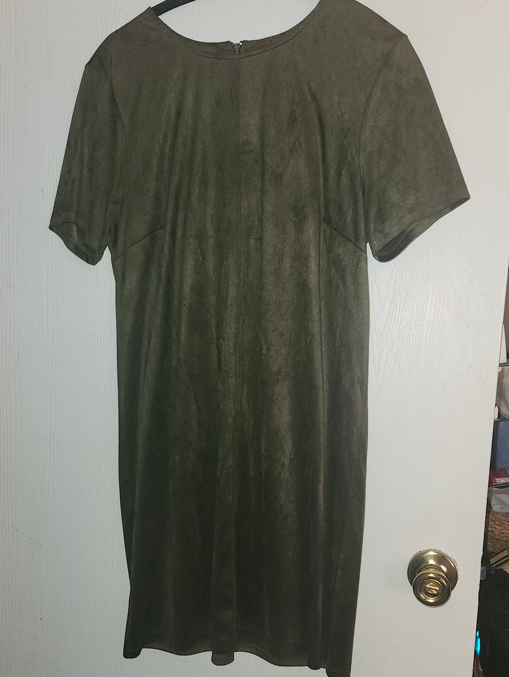 Olive Green Short-Sleeve Dress